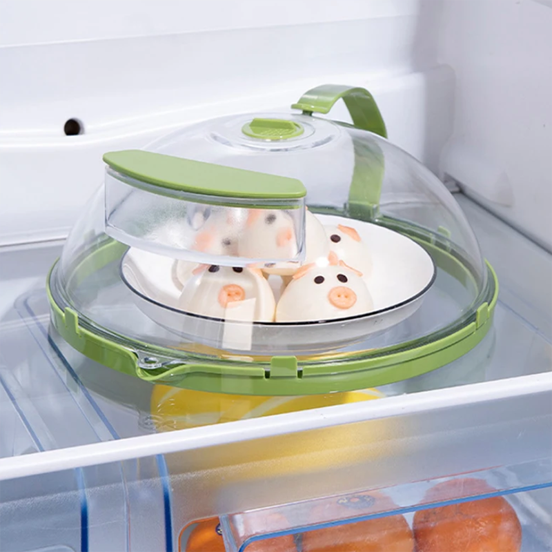 10 Inch Clear Microwave Splatter Cover with Water Steamer and Handle