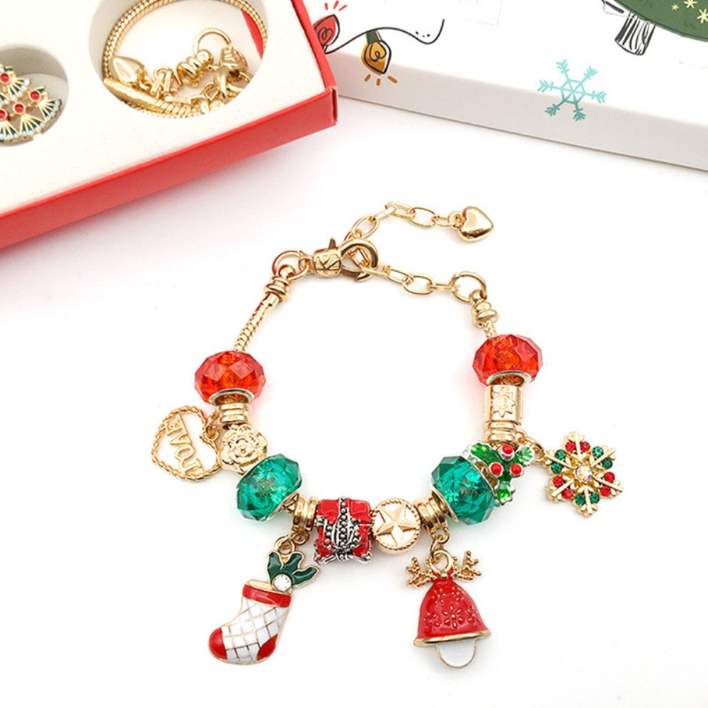 Surprise Blind Box Set 24 Countdown Calendar Advent Christmas Charms Bracelet Set DIY