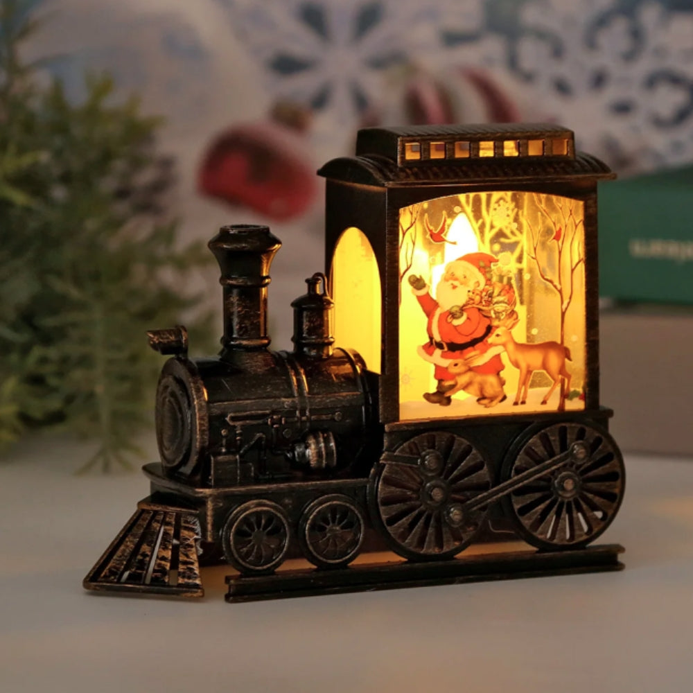 LED Night Lights Vintage Portable Train Night Lamp Battery Powered Outdoor Hanging Lanterns Christmas Decoration