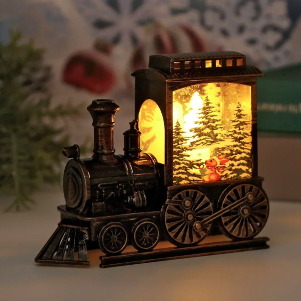 LED Night Lights Vintage Portable Train Night Lamp Battery Powered Outdoor Hanging Lanterns Christmas Decoration