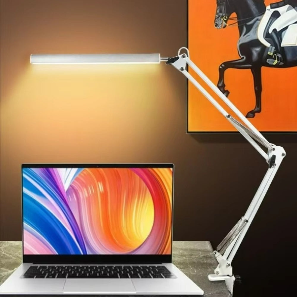 10W Swing Arm Eye-Caring Dimmable Desk Light with Clamp