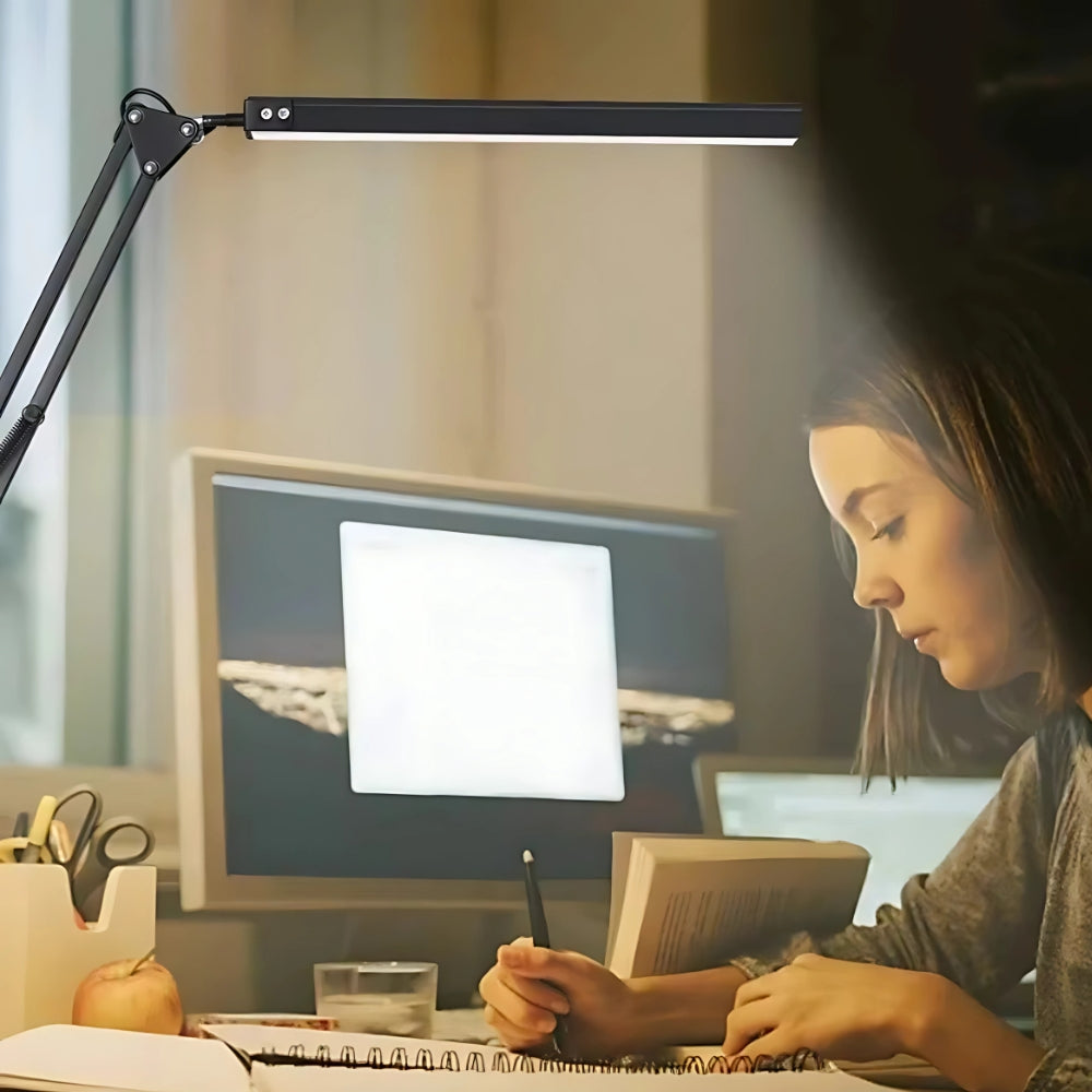 10W Swing Arm Eye-Caring Dimmable Desk Light with Clamp