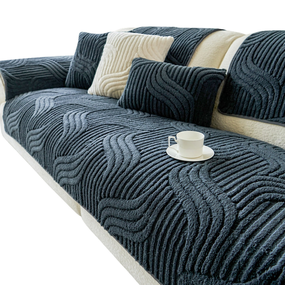 Autumn and Winter Straight Row Non-slip Cushion Cover Thickened Plush Sofa Cushion