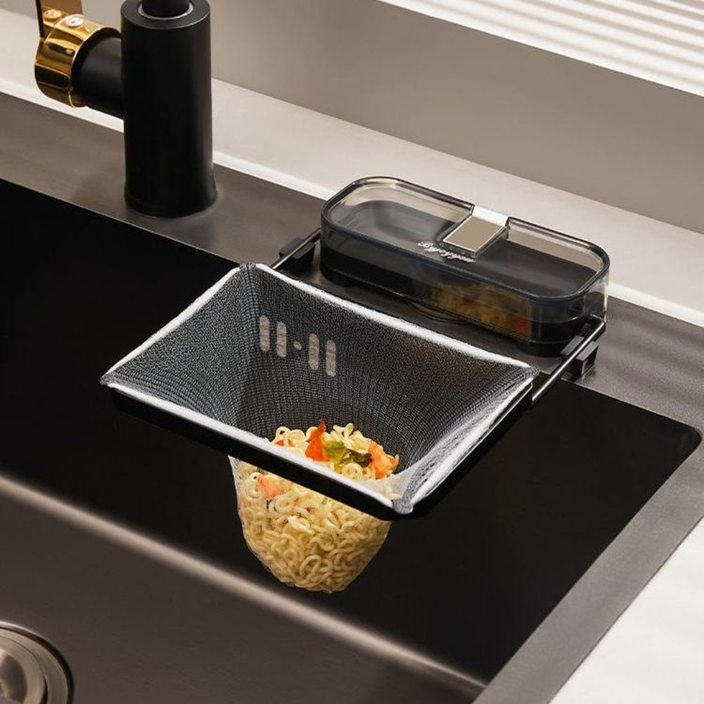 Foldable Kitchen Sink Filter Rack with 50 Filter Bags