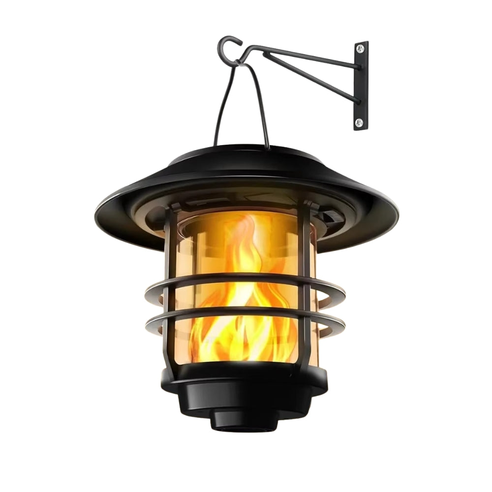 Solar Hanging Outdoor Lantern with Flickering Flames