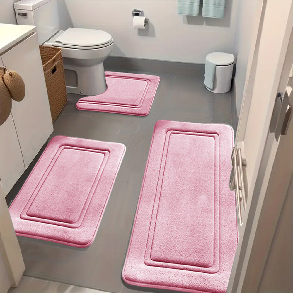 3pcs set Household Non-Slip Bath Mat Absorbent Floor Rug
