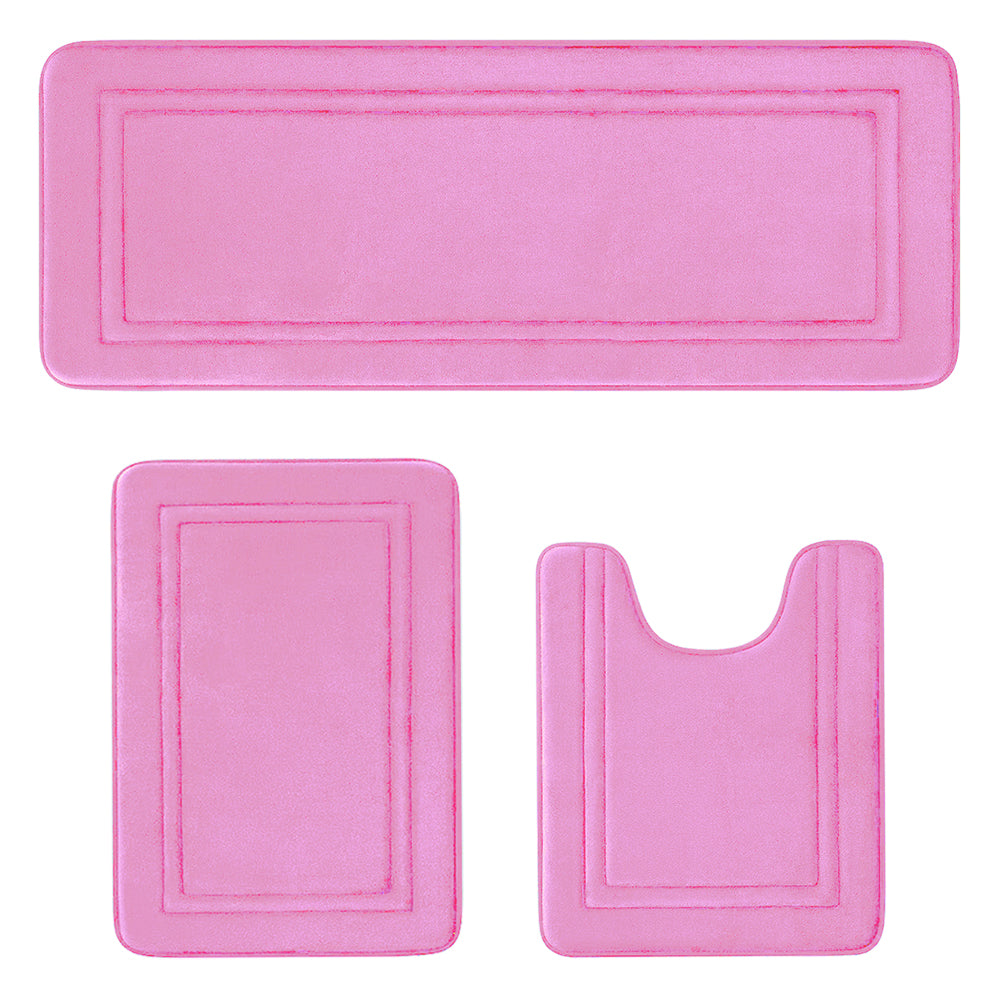 3pcs set Household Non-Slip Bath Mat Absorbent Floor Rug