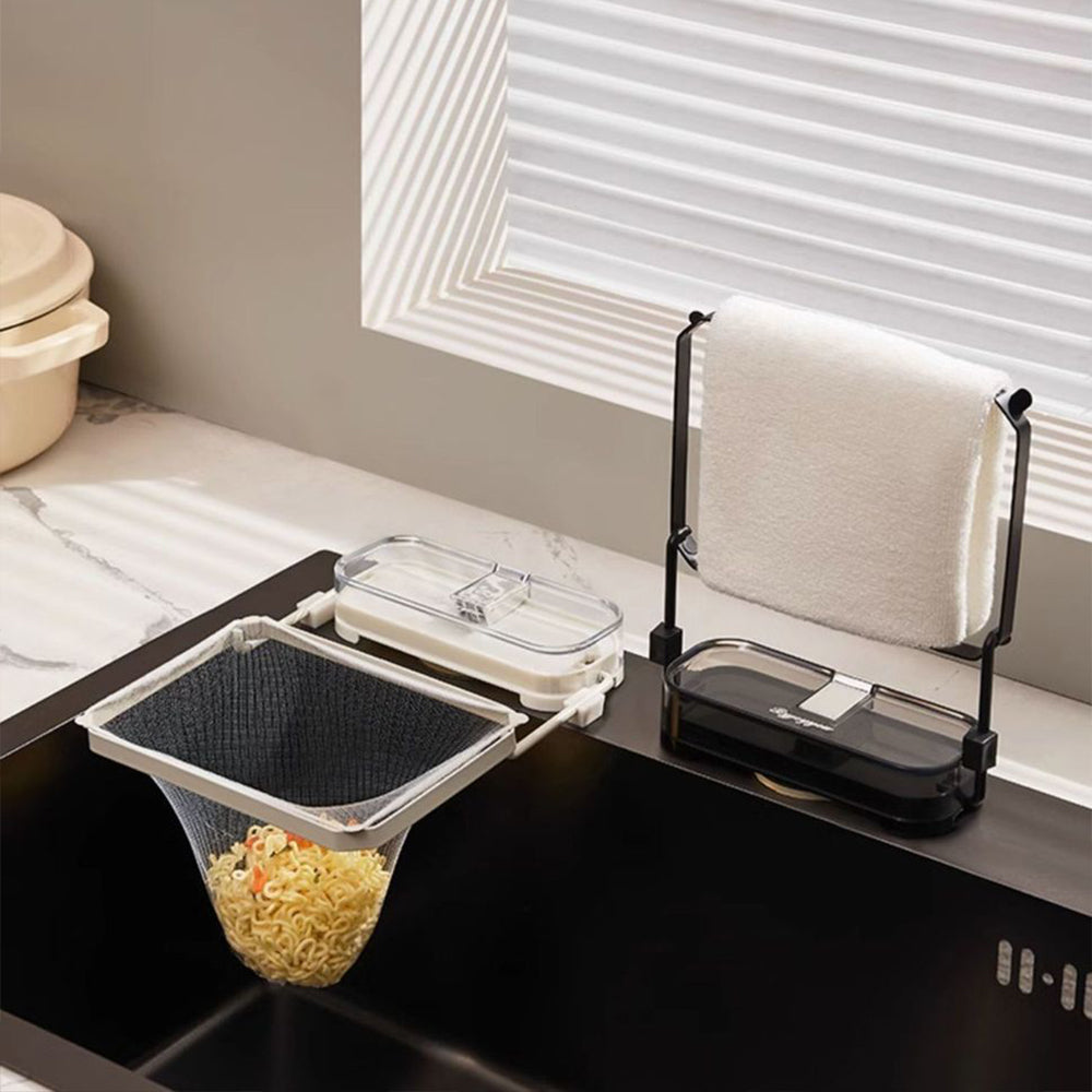 Foldable Kitchen Sink Filter Rack with 50 Filter Bags