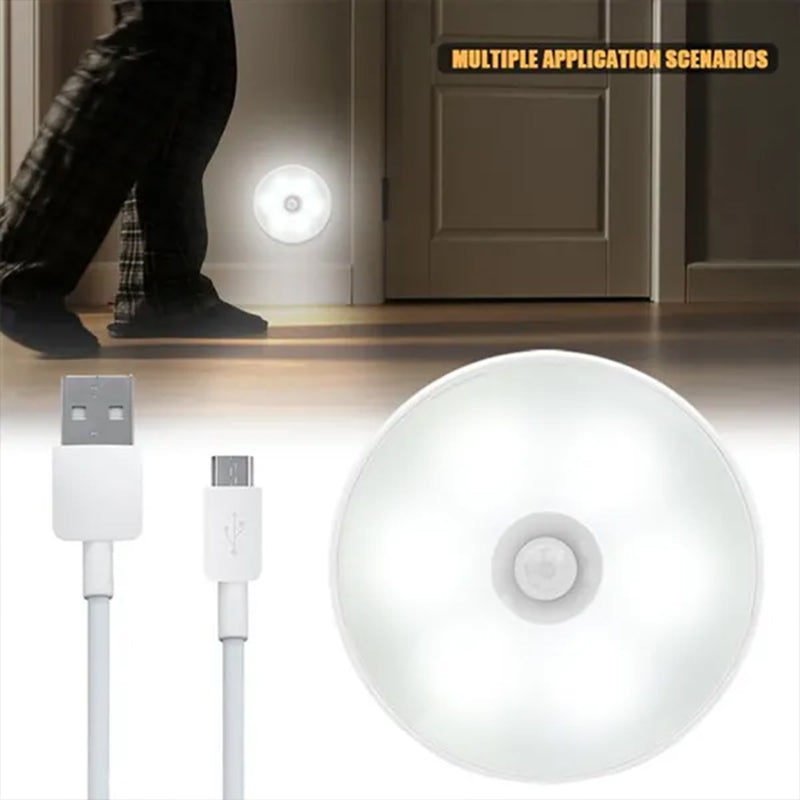 PIR Motion Sensor LED USB Rechargeable Night Lamp