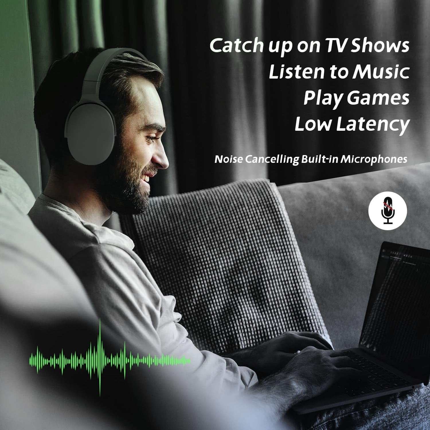 9D Surround Sound Wireless Bluetooth Headphones Over Ear Sports Headsets