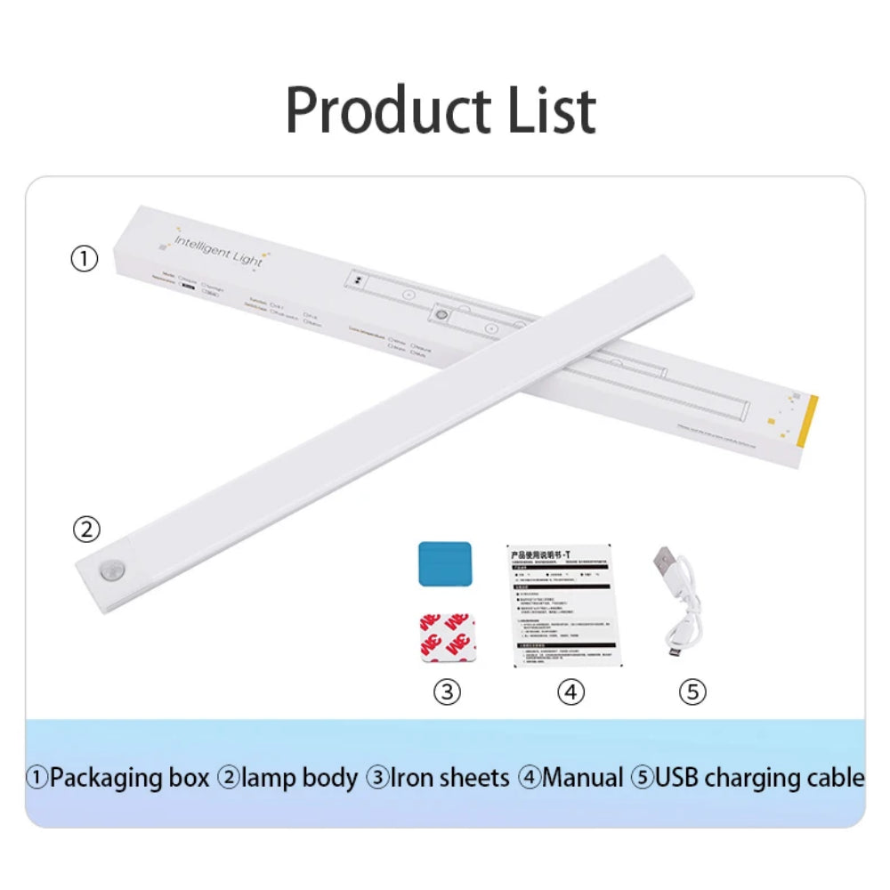 Motion Sensor USB Rechargeable Wireless Lamp Under Cabinet LED Lights