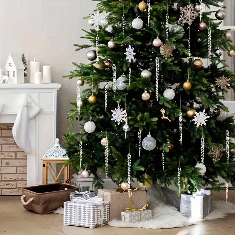 Crystal Clear Christmas Tree Ornaments Icicle Decorations