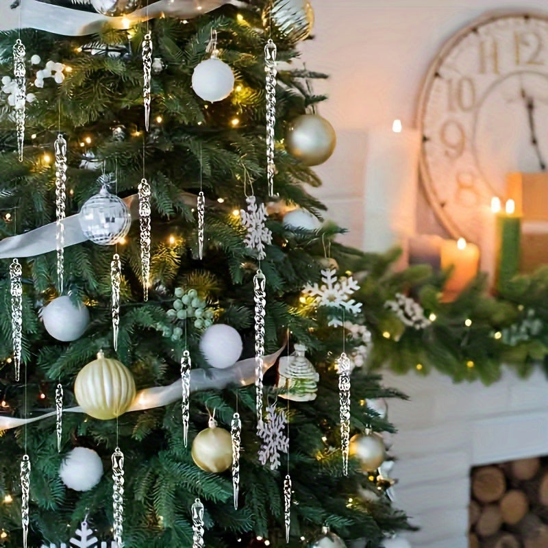 Crystal Clear Christmas Tree Ornaments Icicle Decorations