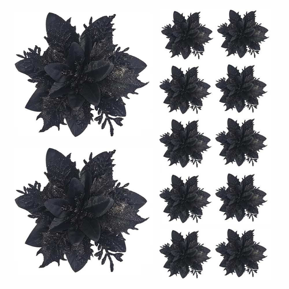 Christmas Glitter Artifical Flower Ornaments